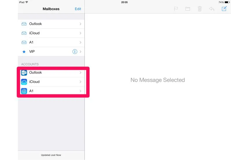 how to create mail folders on ipad 2