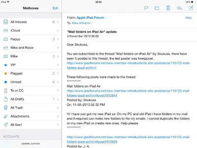 Mail folders on iPad Air | Apple iPad Forum 🍎