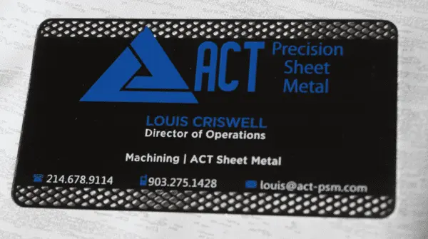 Steel Matt Black Company Business Cards